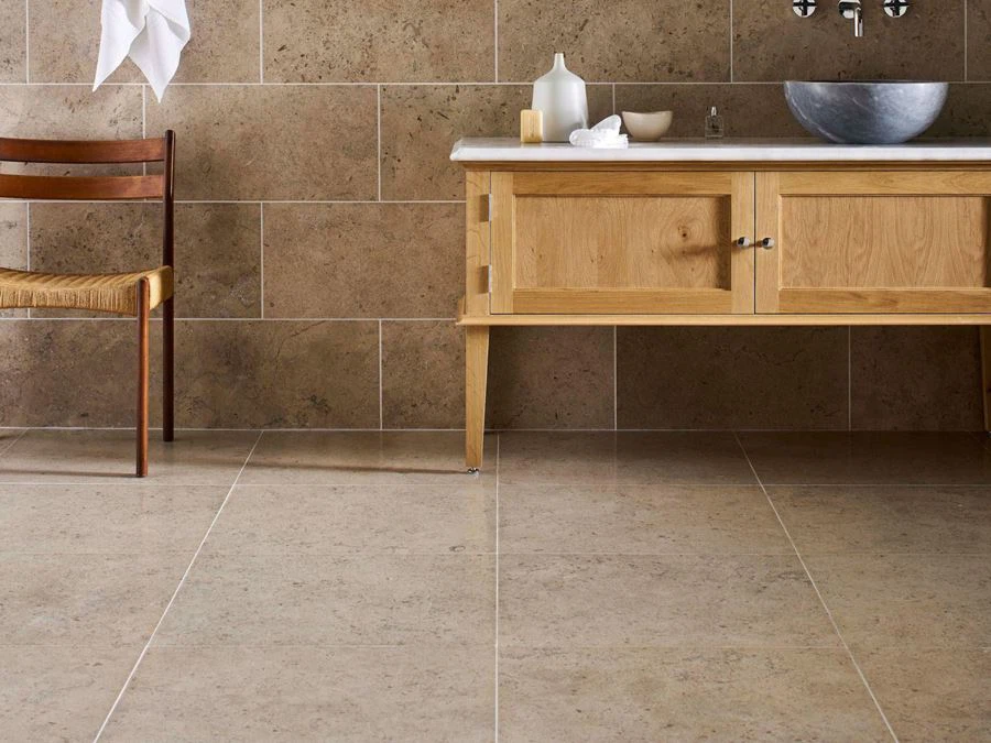 Moleanos Azul Limestone Bathroom