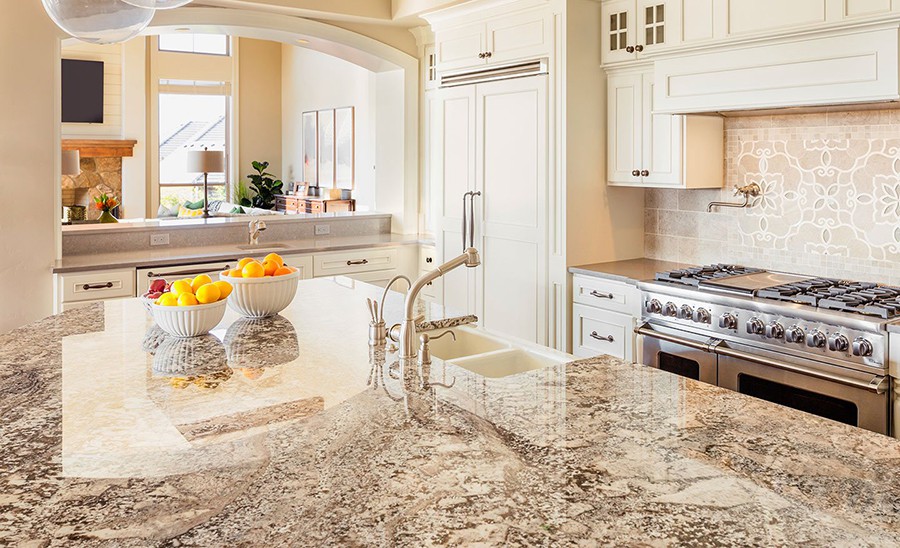 White Granite Kitchen Countertop
