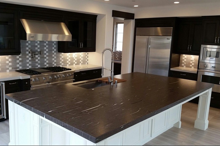 Brown Silk Granite Kitchen Island.jpg