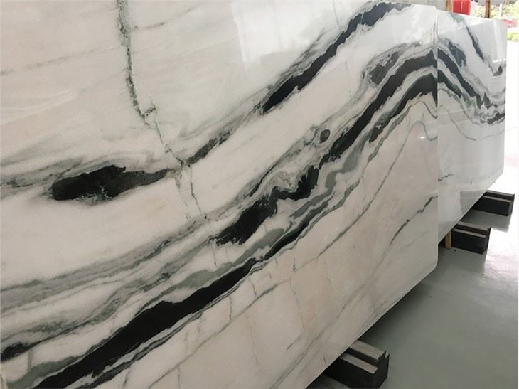 China Panda White Marble Bookmatch