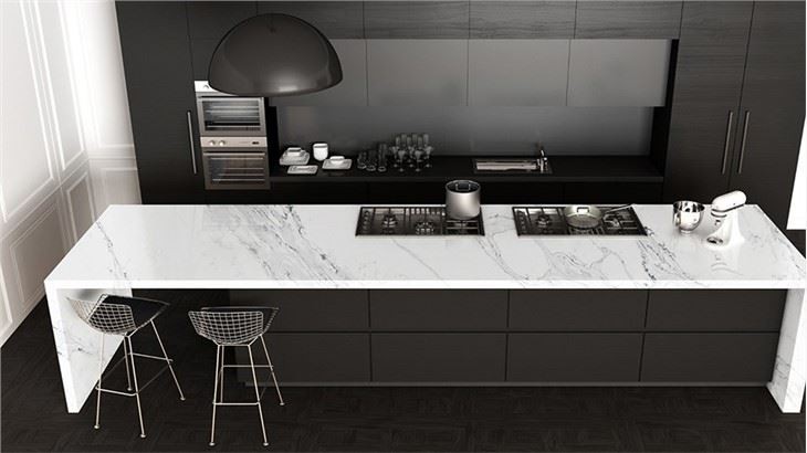 Iced White Quartz Kitchen