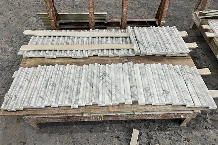 Carrara marble trim